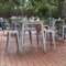 Flash Furniture 31.5 SQ Bar Top Table Brown Poly Top/Silver Frame JJ-T14619H-80-BRSL-GG - alternate 1